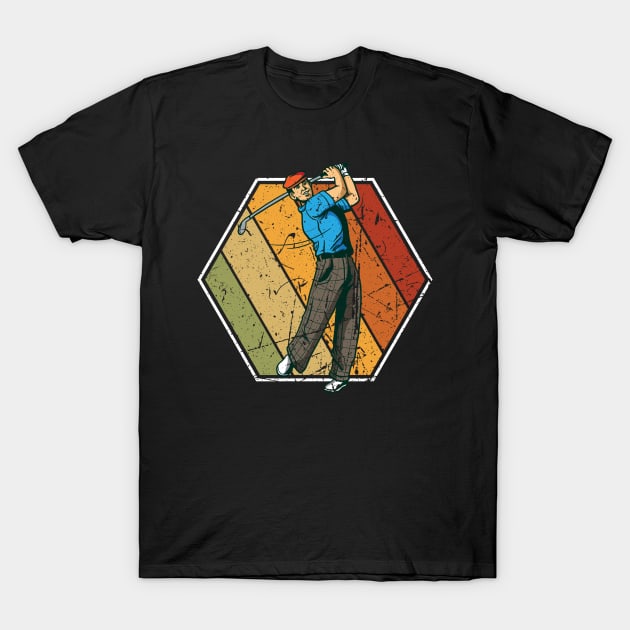 Golfer Retro Vintage Logo Golf Swing used Grunge T-Shirt by Shirtbubble